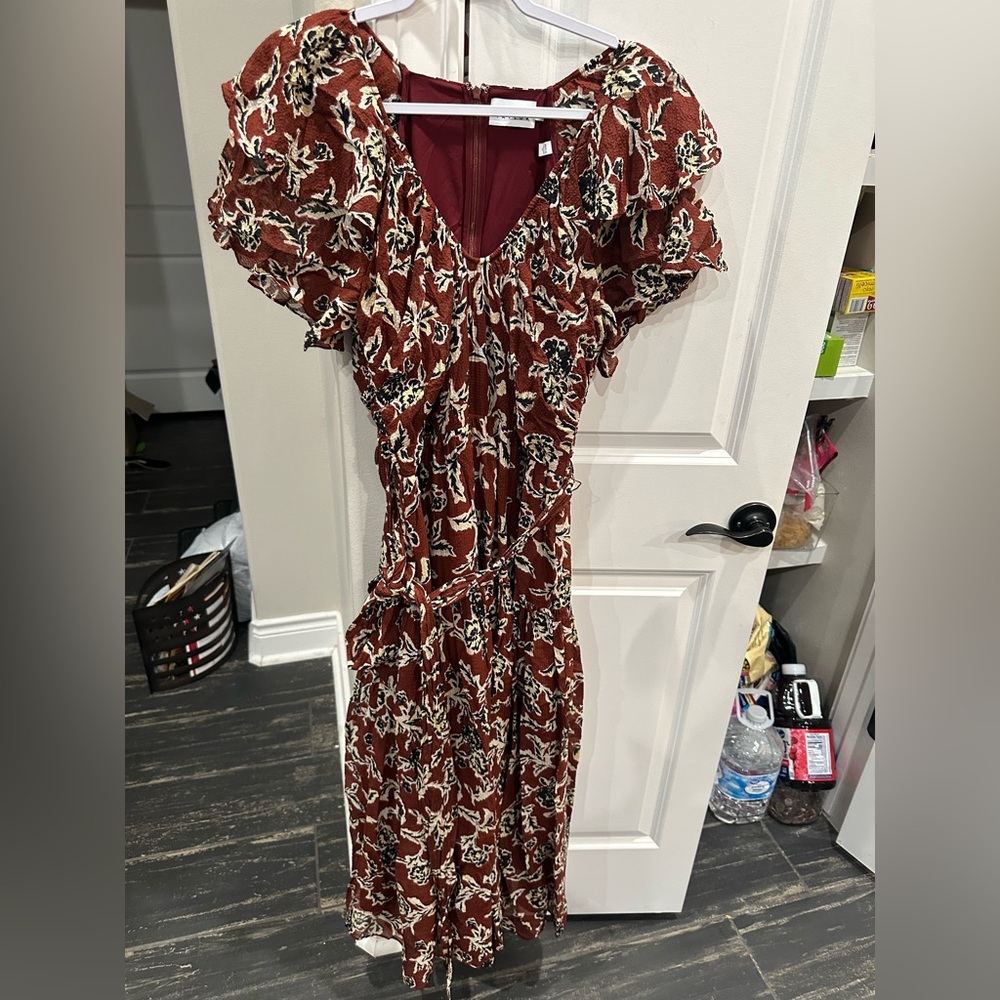 Floral Ruffle Sleeve Dress